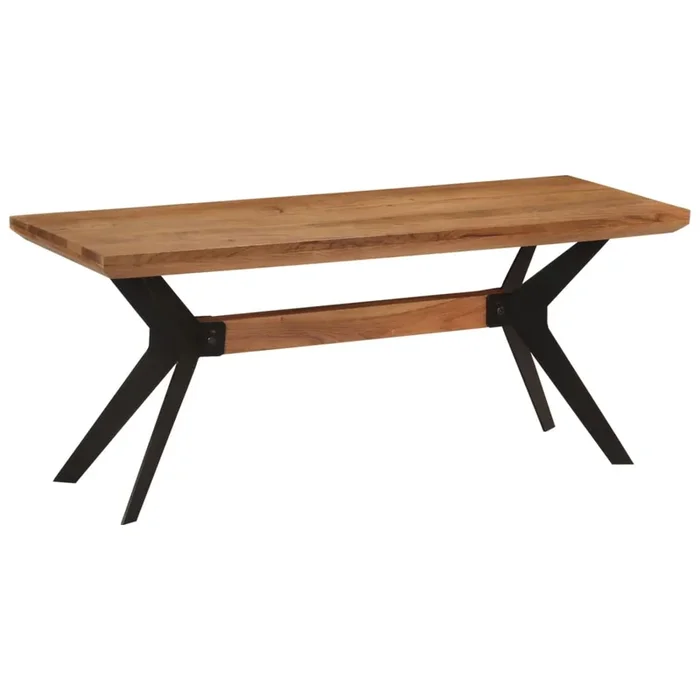 vidaXL Banco de comedor madera maciza acacia y acero 110x40x46 cm