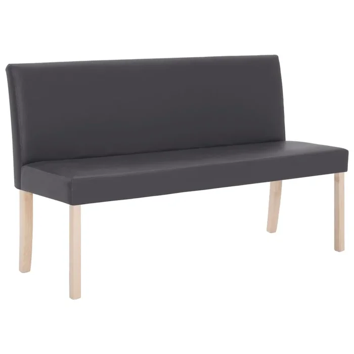 vidaXL Banco de cuero sintético 139,5 cm gris