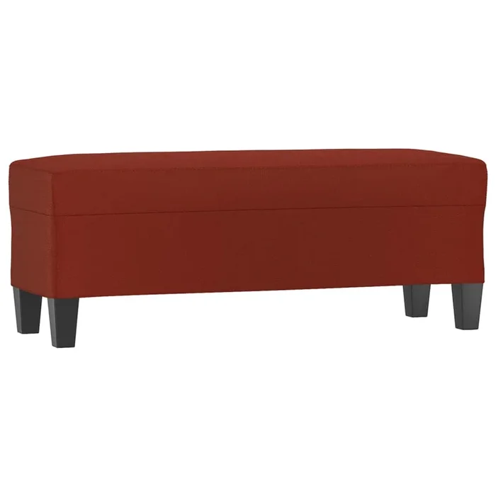 vidaXL Banco de cuero sintético rojo vino tinto 100x35x41 cm