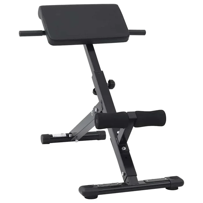 vidaXL Banco de hiperextensiones Manual Negro 101 x 70 x 71 cm