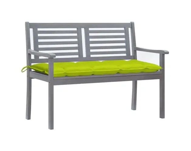 vidaXL banco de jardín 2 plazas madera eucalipto gris y cojín 120 cm | Brico Depôt Bestseller