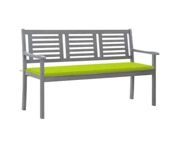 vidaXL banco de jardín 3 plazas madera eucalipto gris y cojín 150 cm | Brico Depôt Subito Disponibile