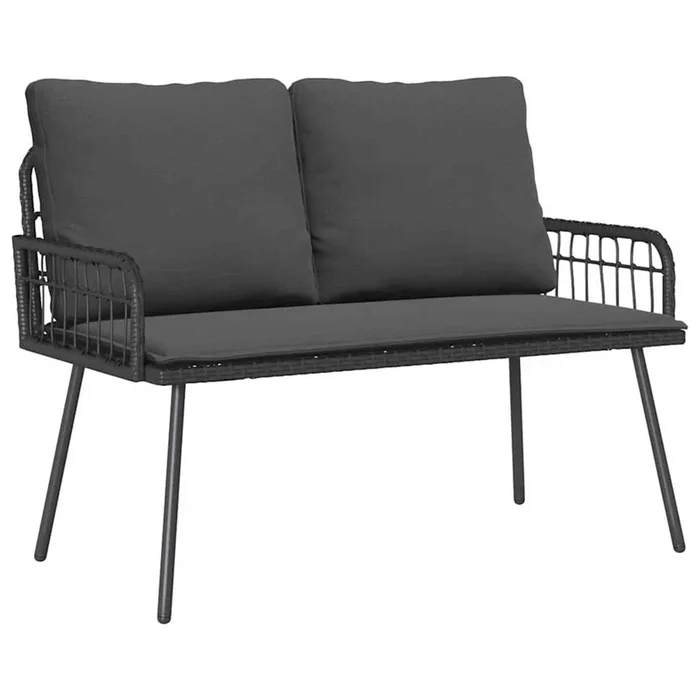 vidaXL Banco de jardín con cojín Gris 114 x 64 x 78cm Metal