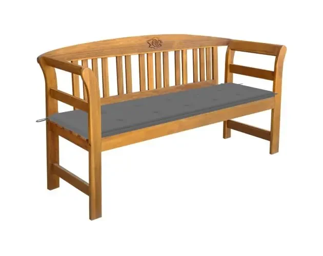 vidaXL banco de jardín con cojín madera maciza de acacia 157 cm | Brico Depôt Affare