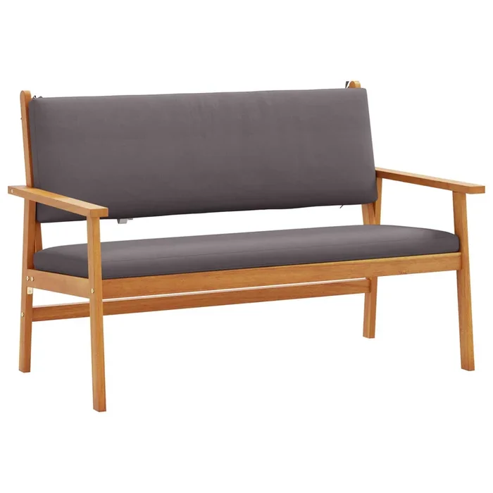vidaXL Banco de jardín con cojín Marrón Madera maciza de Acacia (2)