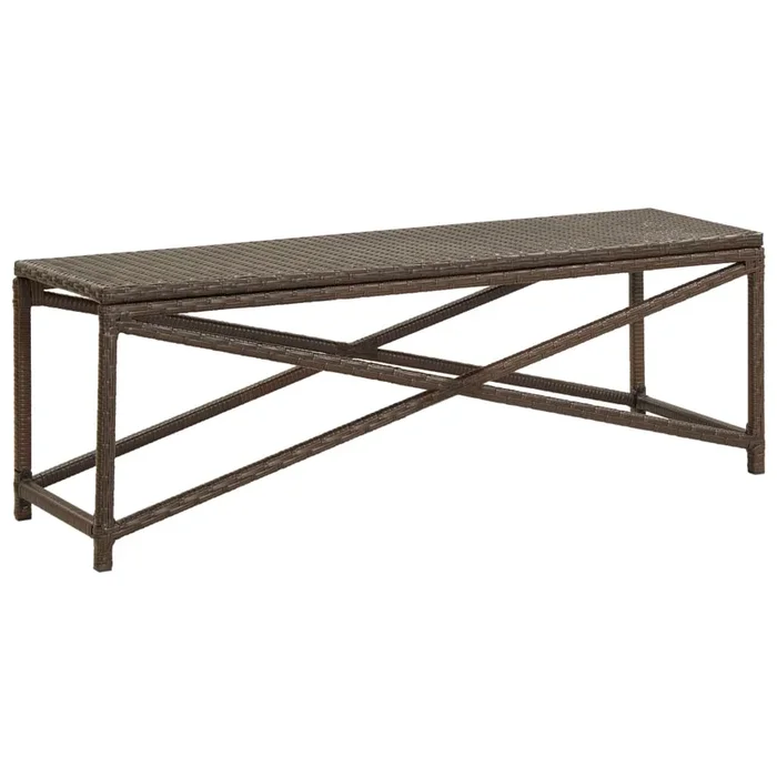 vidaXL Banco de jardín de ratán sintético marrón 120 cm