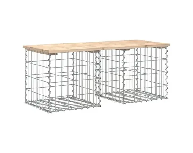 vidaXL banco de jardín diseño gaviones madera maciza pino 103x44x42 cm | Brico Depôt Promo Stagionale