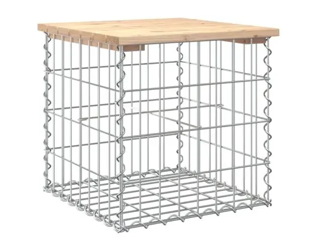 vidaXL banco de jardín diseño gaviones madera maciza pino 43x44x42 cm | Brico Depôt Reso Gratuito