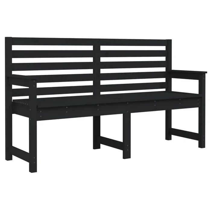 vidaXL Banco de jardín madera maciza pino negro 159,5x48x91,5 cm