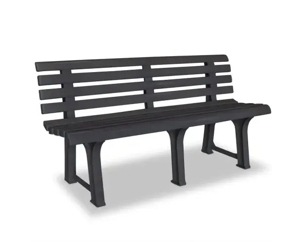 vidaXL banco de jardín plástico gris antracita 145,5 cm | Brico Depôt Saldi
