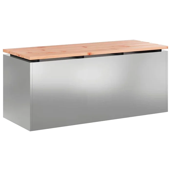 vidaXL Banco de jardín Plateado 100 x 40 x 43 cm Acero galvanizado