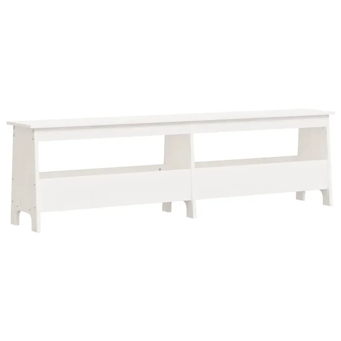 vidaXL Banco de recibidor madera maciza de pino blanco 160x28x45 cm