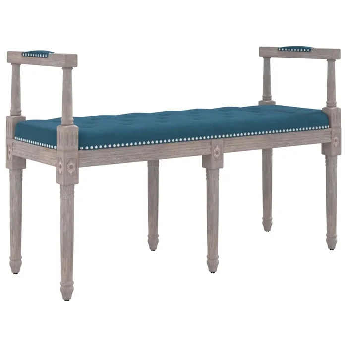 vidaXL Banco de terciopelo azul 110x40x70 cm