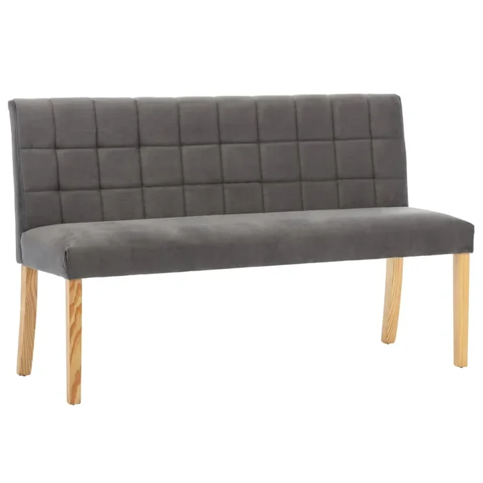 vidaXL Banco de terciopelo gris 140 cm