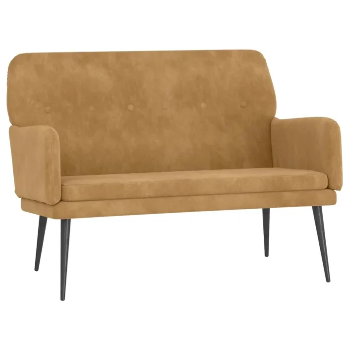 vidaXL Banco de terciopelo marrón 108x79x79 cm