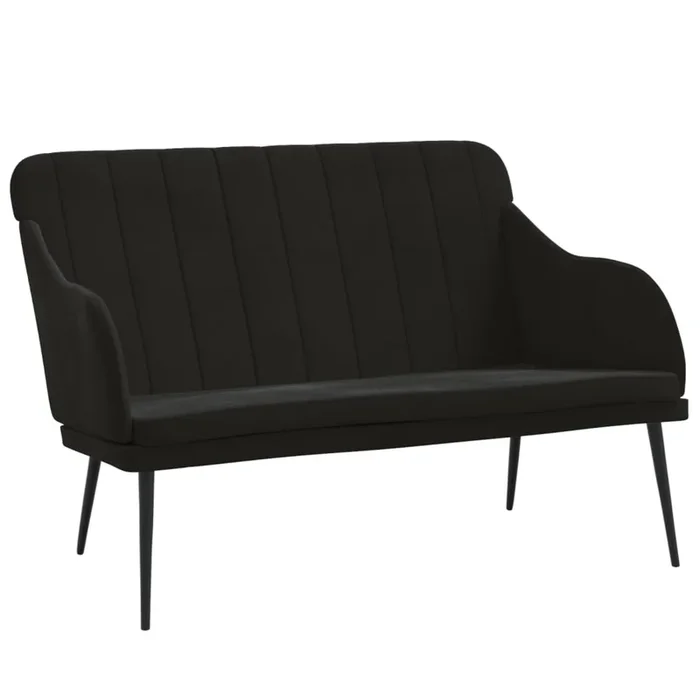 vidaXL Banco de terciopelo negro 110x76x80 cm