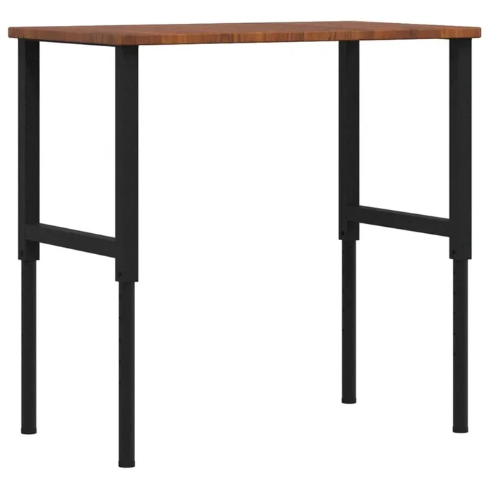 vidaXL Banco de trabajo rectangular madera maciza 100x60x(71,5-98) cm (5)