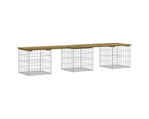 vidaXL banco jardín diseño gaviones madera pino impregnada 203x44x42cm | Brico Depôt Soddisfatti O Rimborsati
