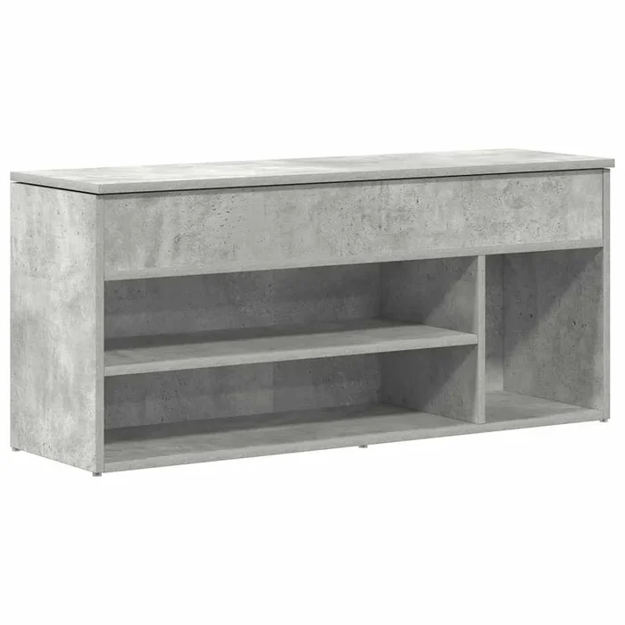 vidaXL Banco zapatero madera de ingeniería gris hormigón 102×30,5x45cm