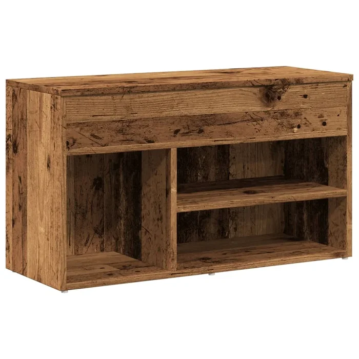 vidaXL Banco zapatero madera de ingeniería negro 80x30x45 cm (2)