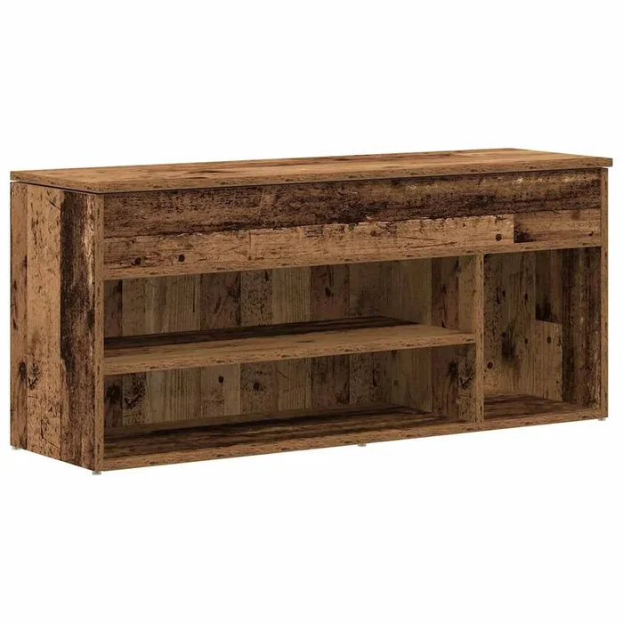vidaXL Banco zapatero madera ingeniería madera vieja 102×30,5×45 cm