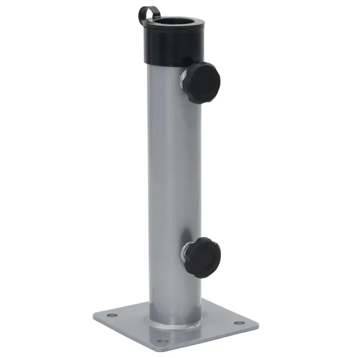 vidaXL Base de sombrilla para mástil Ø38/48 mm acero plateado