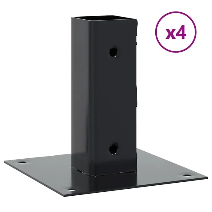 vidaXL Bases para postes cuadradas 4 uds. Antracita 46×46 mm