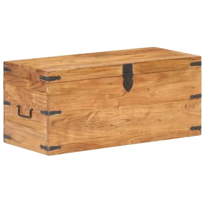 vidaXL Baúl de madera maciza de acacia 90x40x40 cm (2)