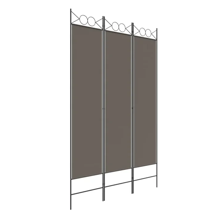 vidaXL Biombo divisor de 3 paneles de tela gris antracita 120×200 cm
