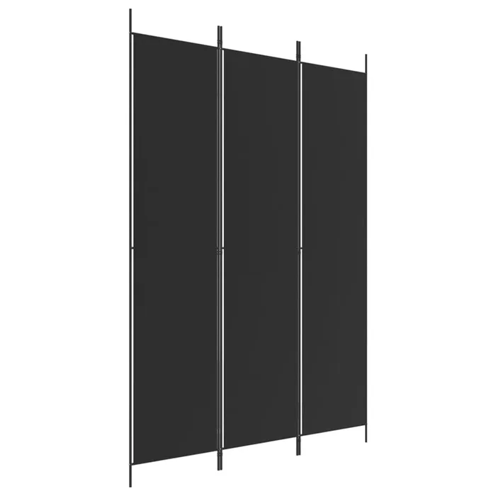 vidaXL Biombo divisor de 3 paneles de tela negro 150×220 cm
