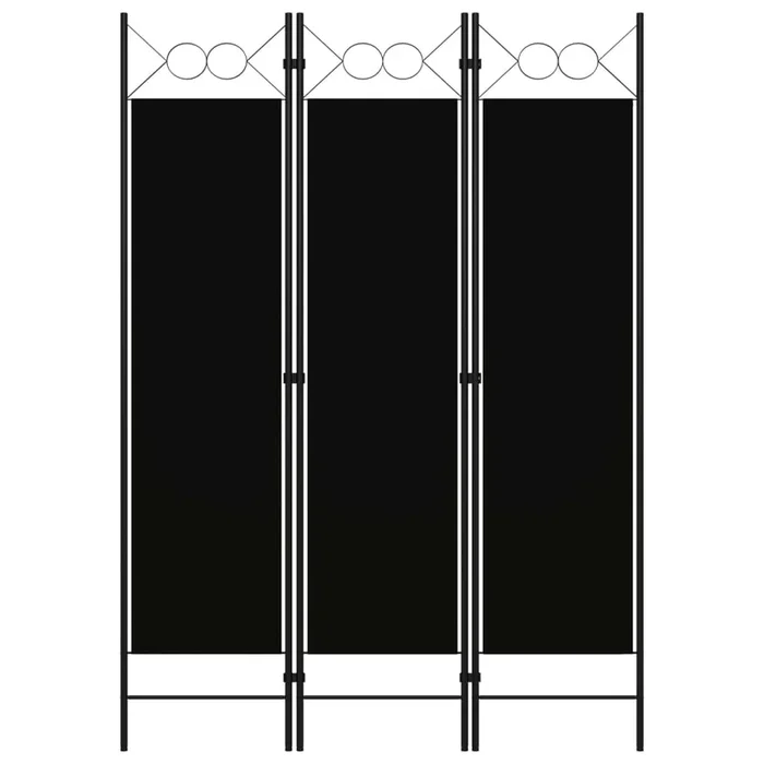 vidaXL Biombo divisor de 3 paneles negro 120×180 cm