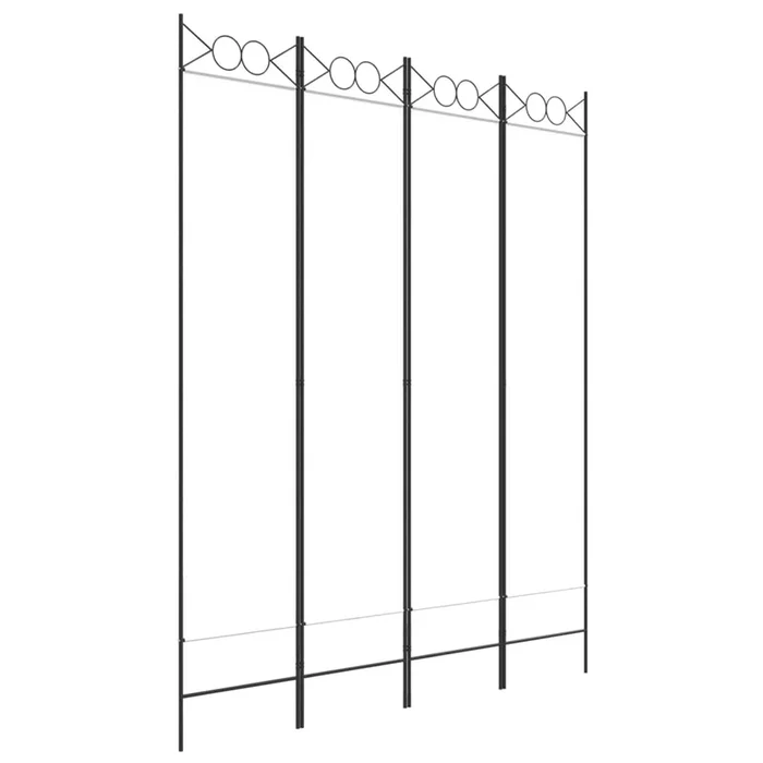 vidaXL Biombo divisor de 4 paneles de tela blanco 160×200 cm