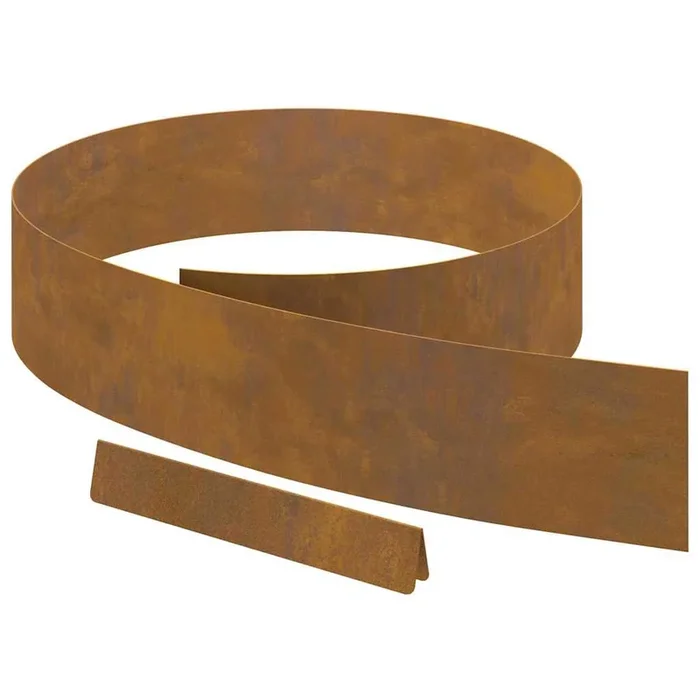 vidaXL Borde de césped para jardín Oxidado 450 x 15 cm Acero oxidado
