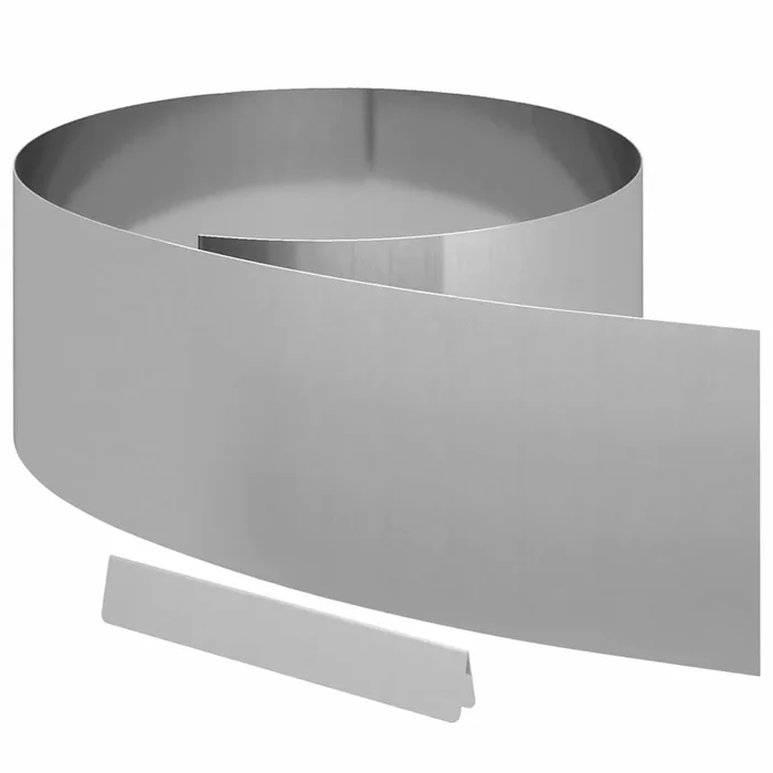 vidaXL Borde de césped para jardín Plateado 450 x 25 cm (2)