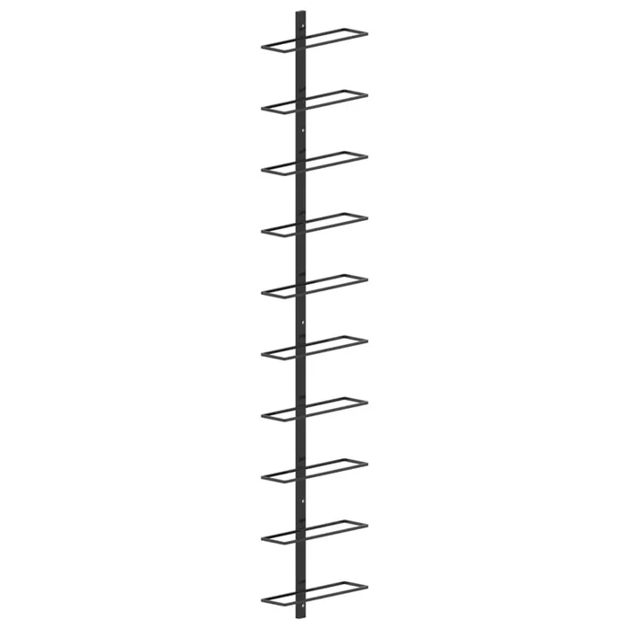 vidaXL Botellero de pared para 10 botellas metal negro