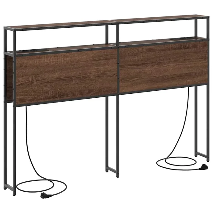 vidaXL Cabecera de almacenamiento con estante Marrón roble 120 cm