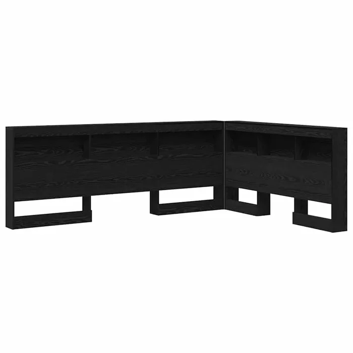 vidaXL Cabecera de almacenamiento con estante Roble negro 140 cm