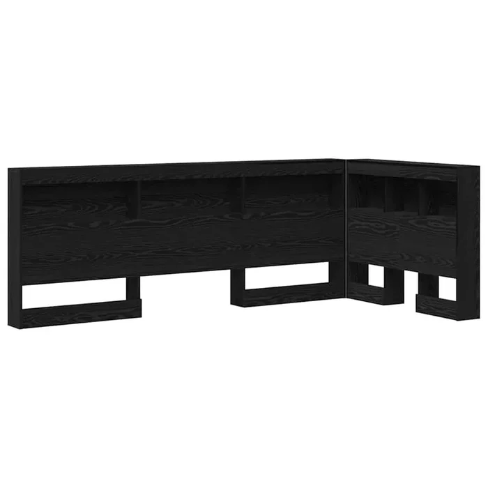 vidaXL Cabecera de almacenamiento con estante Roble negro 90 cm (2)