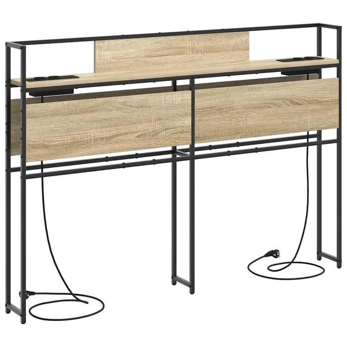 vidaXL Cabecera de almacenamiento con estante Roble Sonoma 120 cm