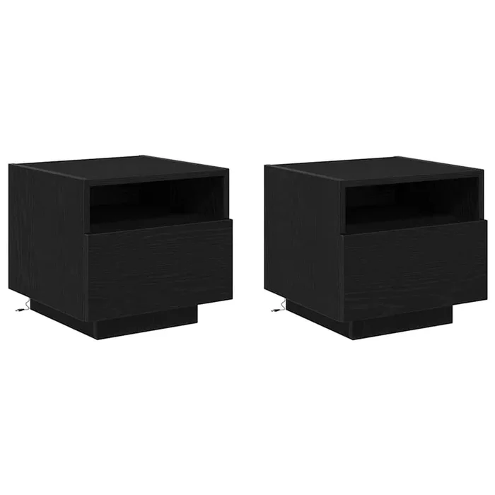vidaXL Cabecero 2 pcs Roble negro 40 x 39 x 37 cm Madera contrachapada