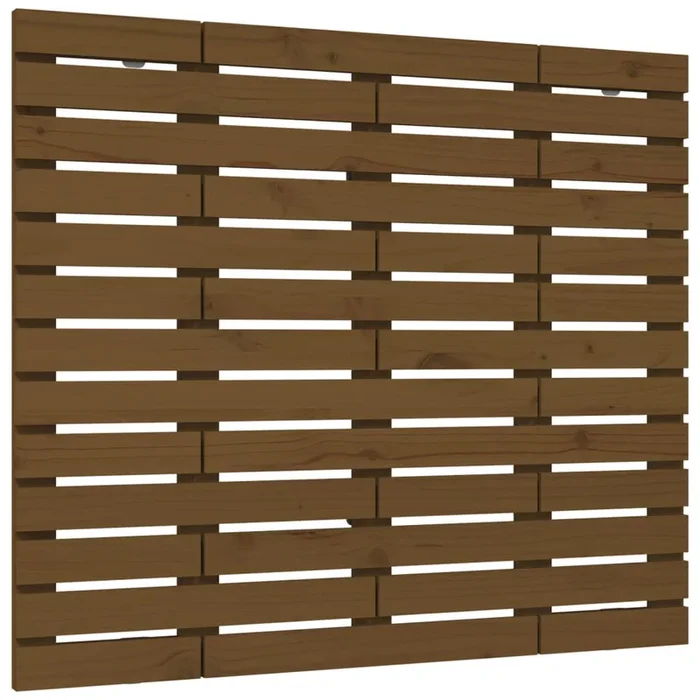 vidaXL Cabecero cama pared madera maciza pino marrón miel 141x3x91,5cm