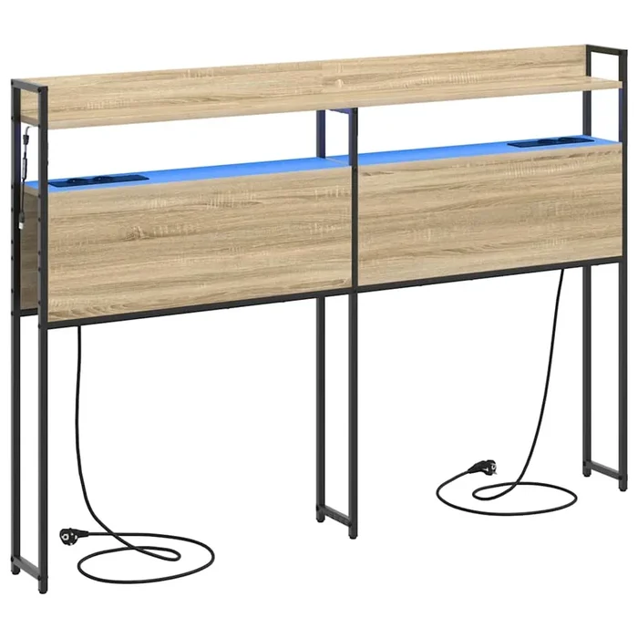 vidaXL Cabecero con estante Roble Sonoma 120 cm Madera contrachapada