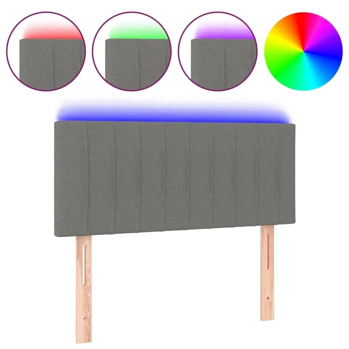 vidaXL Cabecero con LED de tela gris oscuro 100x5x78/88 cm