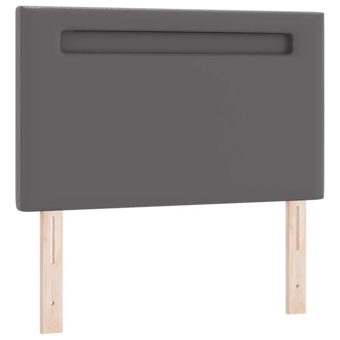 vidaXL Cabecero con luces de tiras LED con cabecera Gris 90 cm PVC