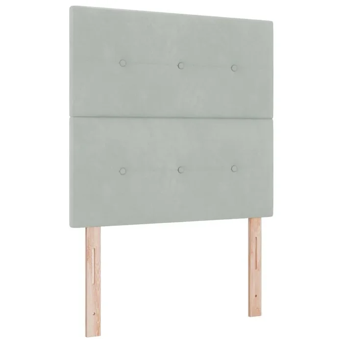 vidaXL Cabecero con luces de tiras LED Gris Claro 80 cm Terciopelo (3)