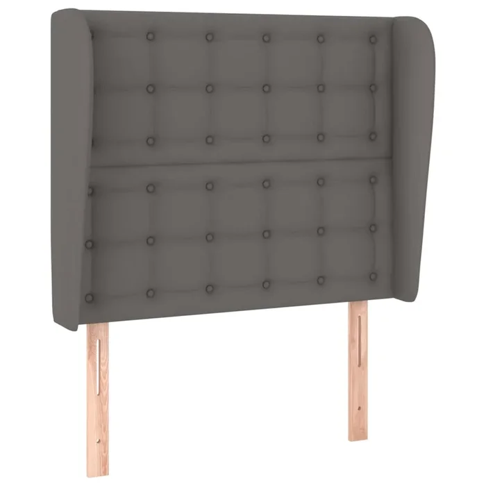 vidaXL Cabecero con orejas cuero sintético gris 103x23x118/128cm (3)
