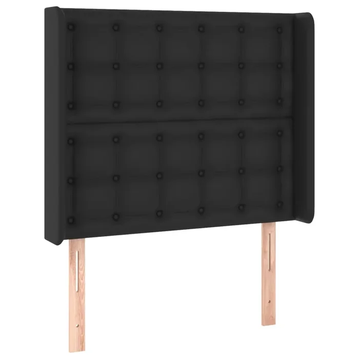 vidaXL Cabecero con orejas de cuero sintético negro 83x16x118/128 cm