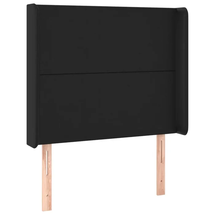 vidaXL Cabecero con orejas de cuero sintético negro 93x16x118/128 cm (3)