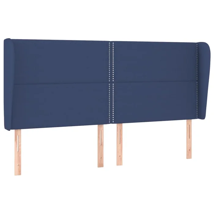 vidaXL Cabecero con orejas de tela azul 203x23x118/128 cm (4)
