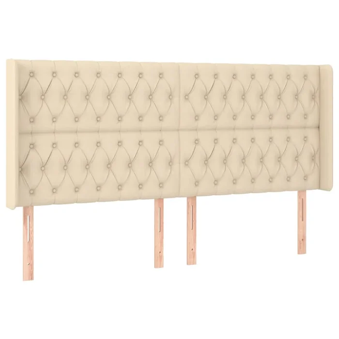 vidaXL Cabecero con orejas de tela color crema 183x16x118/128 cm (5)